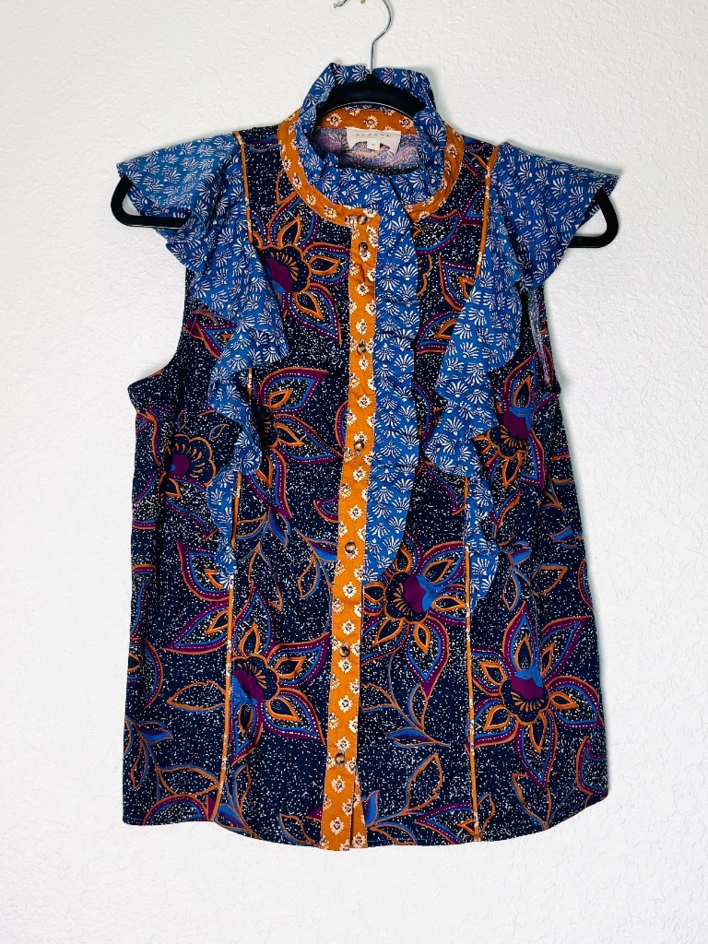 Sezane Chiara Shirt 8 Secret Garden Ruffles Organic Cotton Boho French Romantic